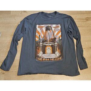 The Iron Menace Roller Coaster Long Sleeve T-Shirt, Gray, Men's XL Dorney Park